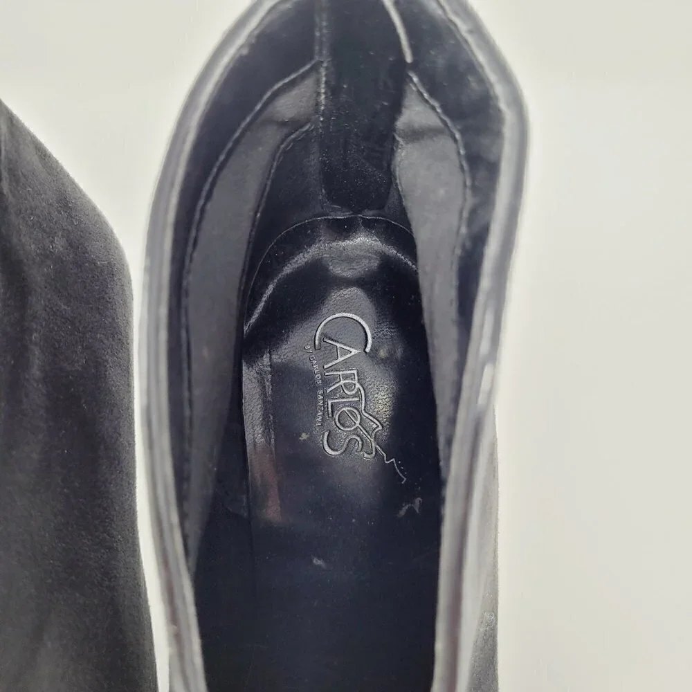 Carlos By Carlos Santana Black Suede Heel Booties